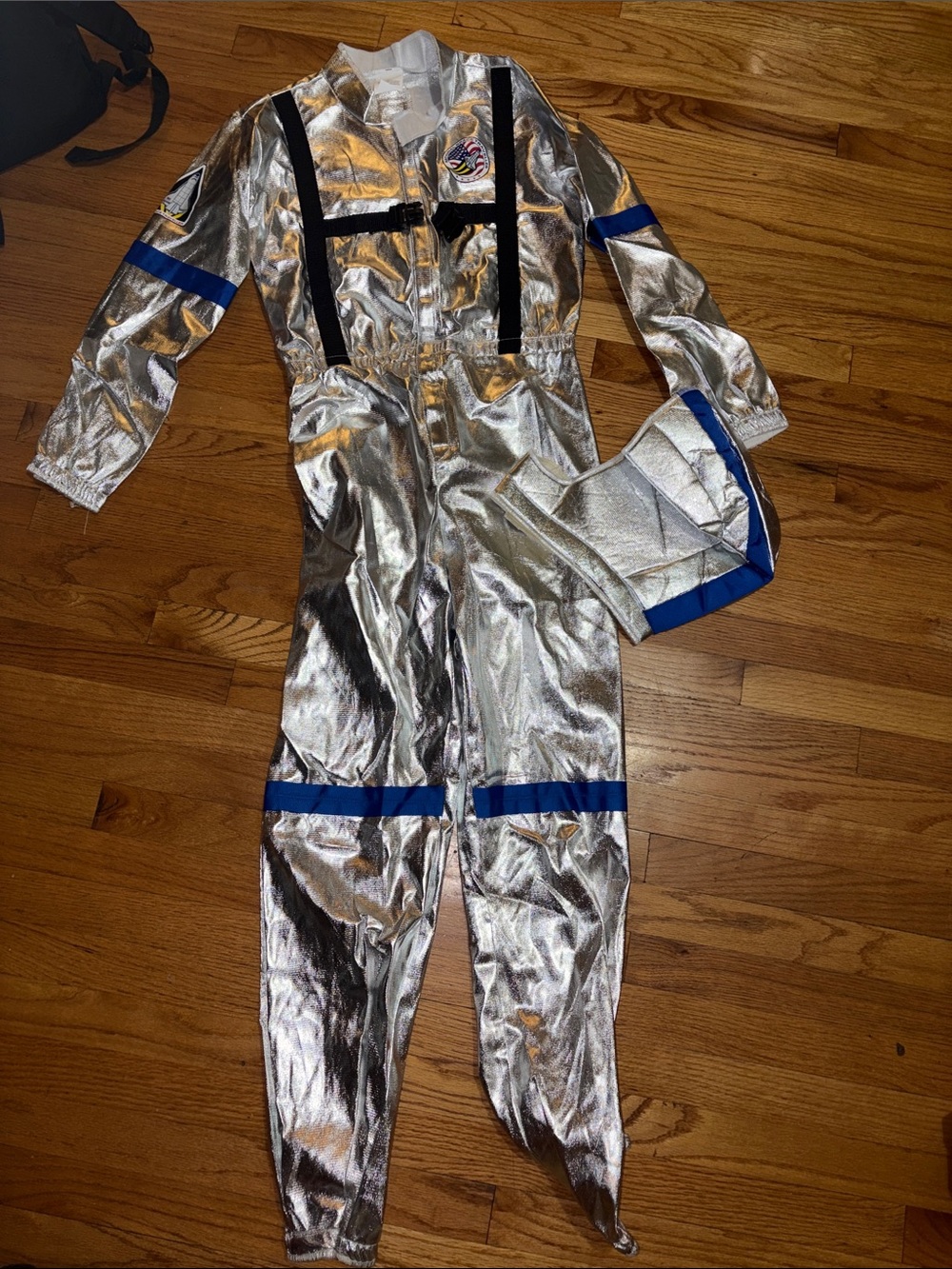 Target Silver Kids Space Suit Costume with Blue Trim